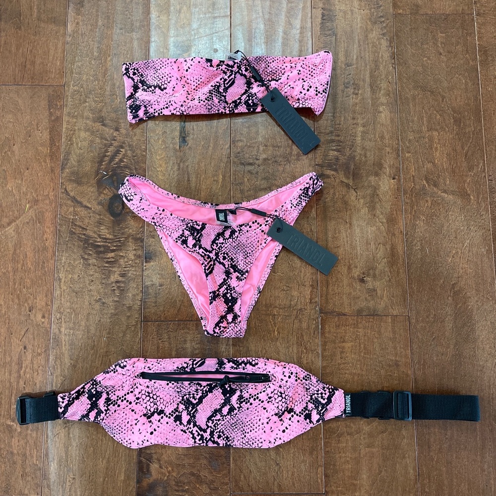 NWT Triangl Pink Snakeskin Bikini
